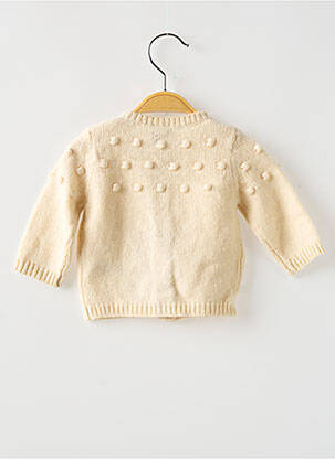 Gilet manches longues maille tricot beige PETIT BATEAU fille