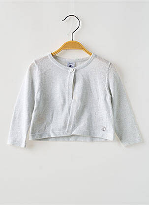 Gilet manches longues col rond gris PETIT BATEAU garçon