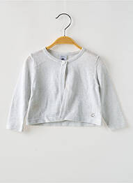 Gilet manches longues col rond gris PETIT BATEAU garcon