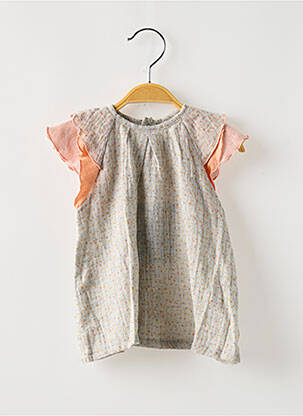 Robe mi-longue manches courtes manches courtes gris MOULIN ROTY fille
