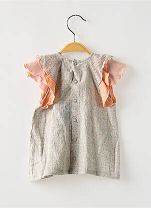 Robe mi-longue manches courtes manches courtes gris MOULIN ROTY fille