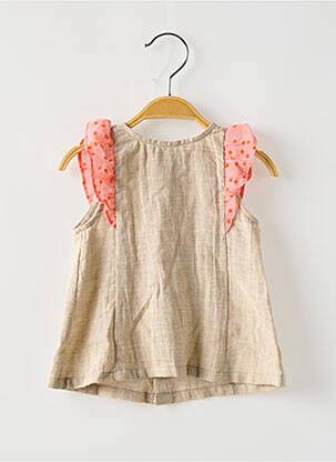 Tunique manches courtes imprimé fantaisie beige MOULIN ROTY fille