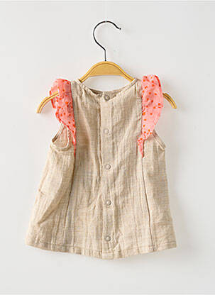 Tunique manches courtes imprimé fantaisie beige MOULIN ROTY fille