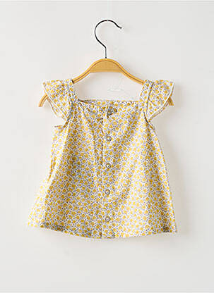 Tunique manches courtes imprimé fantaisie jaune MOULIN ROTY fille