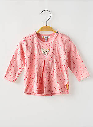T-shirt col rond manches longues rose STEIFF fille