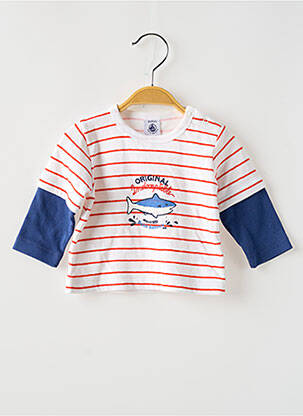 T-shirt manches longues manches longues blanc PETIT BATEAU garçon