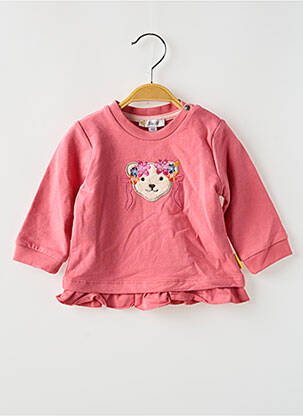 Sweat-shirt broderie manches longues rose STEIFF fille