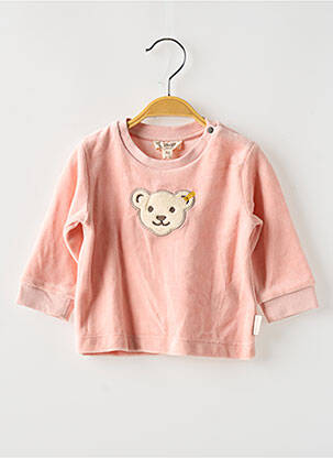 Pull coupe droite manches longues rose STEIFF fille