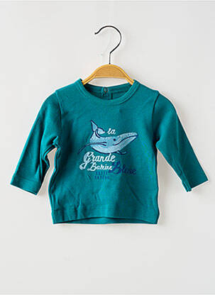 T-shirt manches longues manches longues bleu PETIT BATEAU garçon