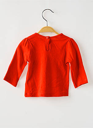 T-shirt coupe cintrée manches longues rouge PETIT BATEAU fille