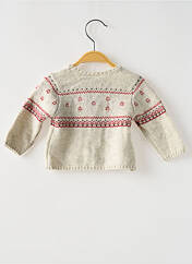 Gilet manches longues beige PETIT BATEAU pour garçon seconde vue