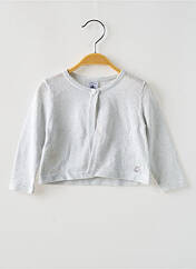 Gilet manches longues gris PETIT BATEAU pour garçon seconde vue