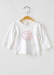 T-shirt blanc PETIT BATEAU pour fille seconde vue