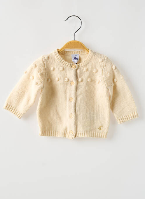 Gilet manches longues beige PETIT BATEAU pour fille
