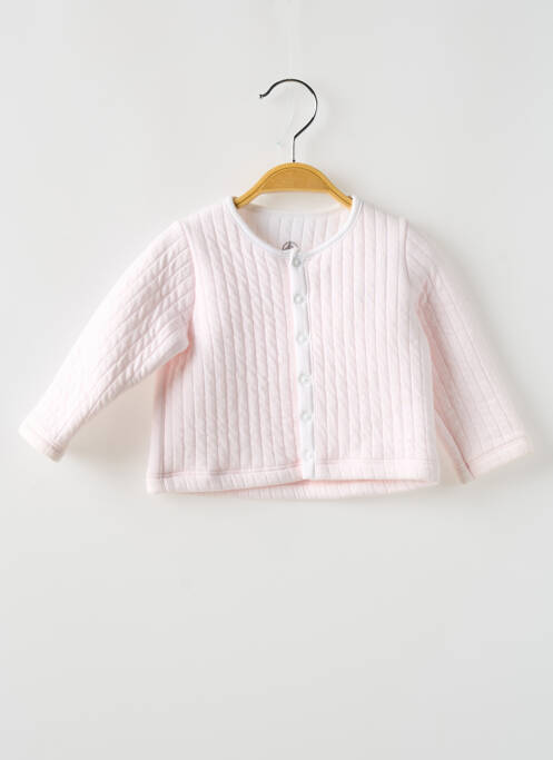 Gilet manches longues rose PETIT BATEAU pour fille
