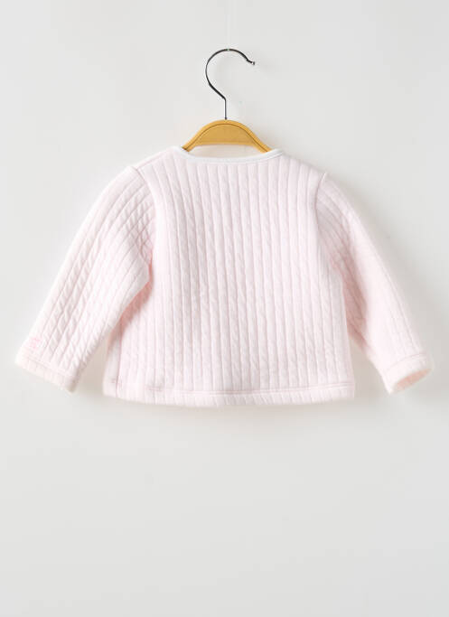 Gilet manches longues rose PETIT BATEAU pour fille