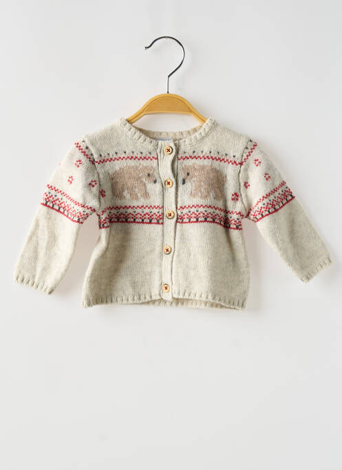 Gilet manches longues beige PETIT BATEAU pour garçon