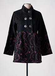 Manteau court noir NID D'ABEILLE pour femme seconde vue