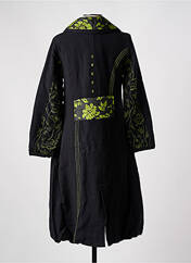 Manteau long noir NID D'ABEILLE pour femme seconde vue