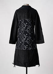 Manteau long noir NID D'ABEILLE pour femme seconde vue