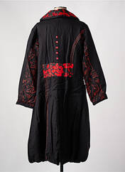 Manteau long rouge NID D'ABEILLE pour femme seconde vue