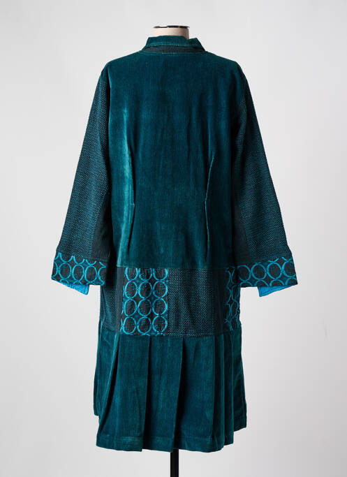 Manteau long bleu ZELTI pour femme