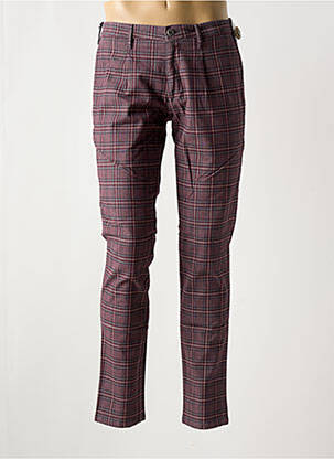 Pantalon chino fermeture zippée sous rabat boutonné taille haute violet MMX femme