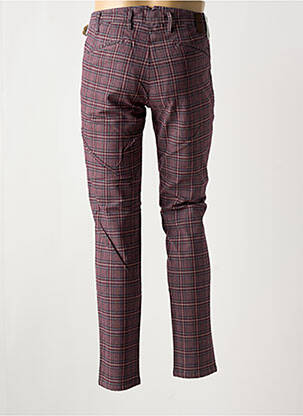 Pantalon chino fermeture zippée sous rabat boutonné taille haute violet MMX femme