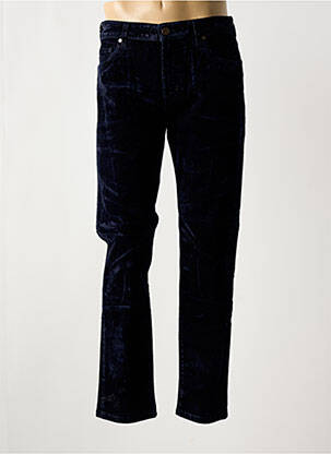 Pantalon slim fermeture zippée sous rabat boutonné taille normale bleu MMX homme