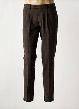Pantalon chino imprimé imprimé prince de galle taille haute marron MMX homme