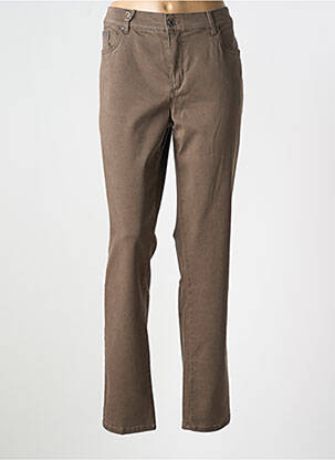 Pantalon droit stretch taille normale marron DIRTY WASH femme