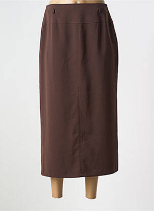 Jupe longue fermeture zippée au dos marron FE EDITION femme