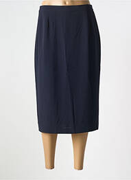 Jupe mi-longue coupe droite bleu FRANK WALDER femme