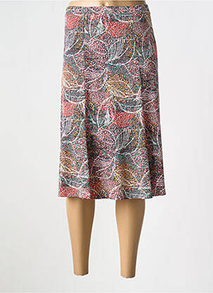 Jupe mi-longue coupe droite rouge GEVANA femme