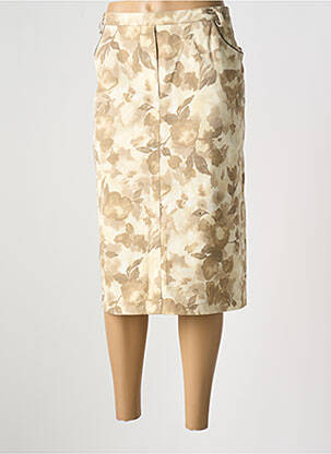 Jupe mi-longue coupe droite beige HUCKE WOMAN femme