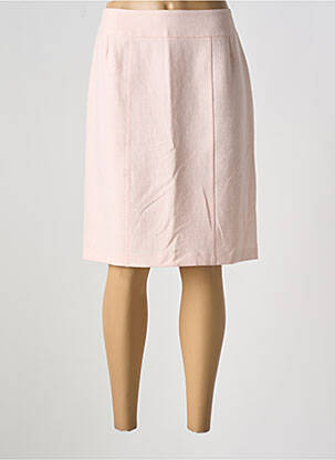Jupe mi-longue coupe droite rose GEVANA femme