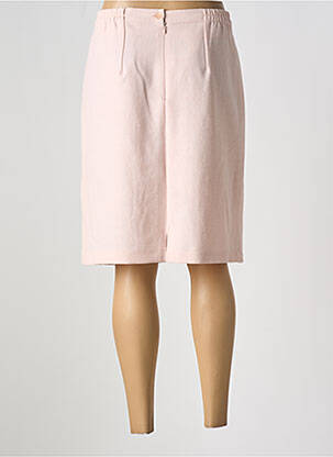 Jupe mi-longue coupe droite rose GEVANA femme