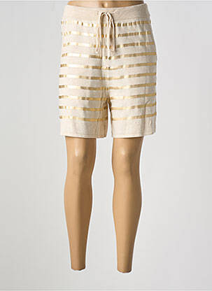 Bermuda taille élastique taille normale beige MAJESTIC FILATURES femme