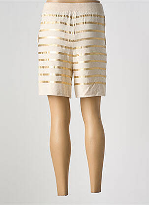 Bermuda taille élastique taille normale beige MAJESTIC FILATURES femme