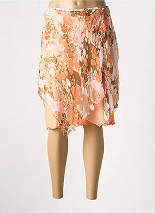 Jupe mi-longue orange O.K.S pour femme