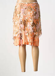 Jupe mi-longue orange O.K.S pour femme seconde vue