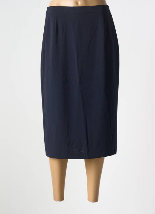 Jupe mi-longue coupe droite bleu FRANK WALDER femme