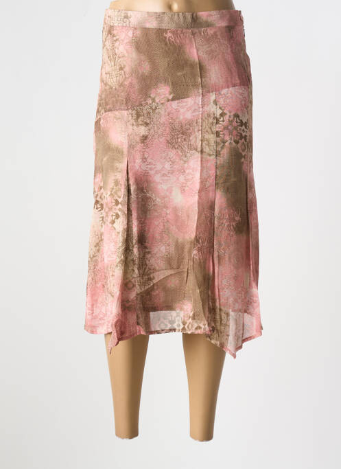 Jupe mi-longue rose GELCO pour femme