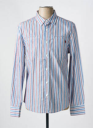 Chemise manches longues imprimé rayures bleu FREEMAN T.PORTER homme