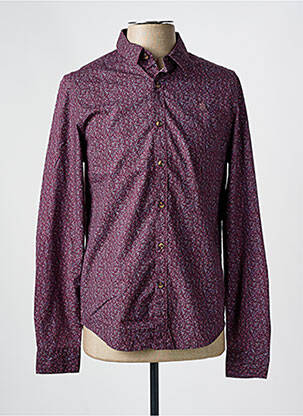 Chemise manches longues imprimé fleurs violet FREEMAN T.PORTER homme
