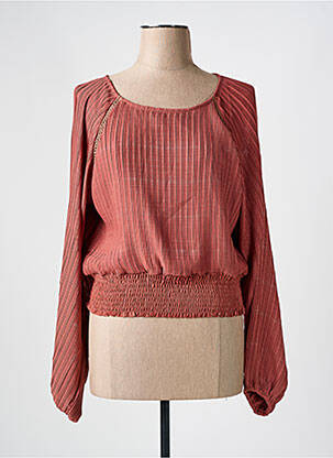Blouse col rond manches longues rose NEKANE femme