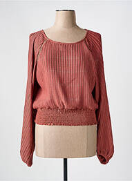 Blouse col rond manches longues rose NEKANE femme