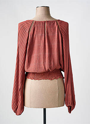 Blouse col rond manches longues rose NEKANE femme