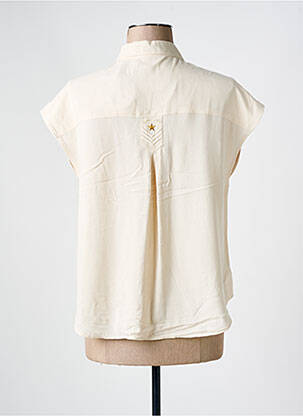 Chemisier coupe cintrée manches courtes beige SCHOTT femme