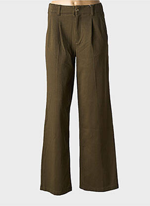 Pantalon large fermeture zippée sous rabat boutonné taille haute vert S.OLIVER femme